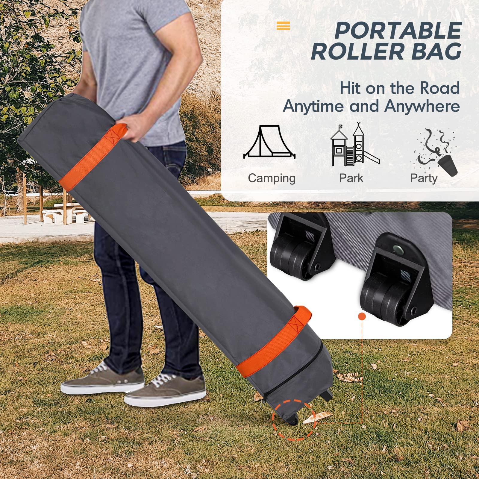 COOS BAY 10x10 Instant Pop Up Canopy Tent with Wheeled Bag, Easy Up Outdoor Sun Shelter for Beach, Camping, Sports Events & Parties, Blue - Image 6