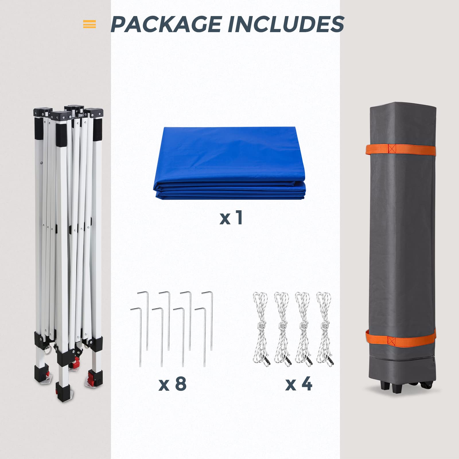 COOS BAY 10x10 Instant Pop Up Canopy Tent with Wheeled Bag, Easy Up Outdoor Sun Shelter for Beach, Camping, Sports Events & Parties, Blue - Image 7