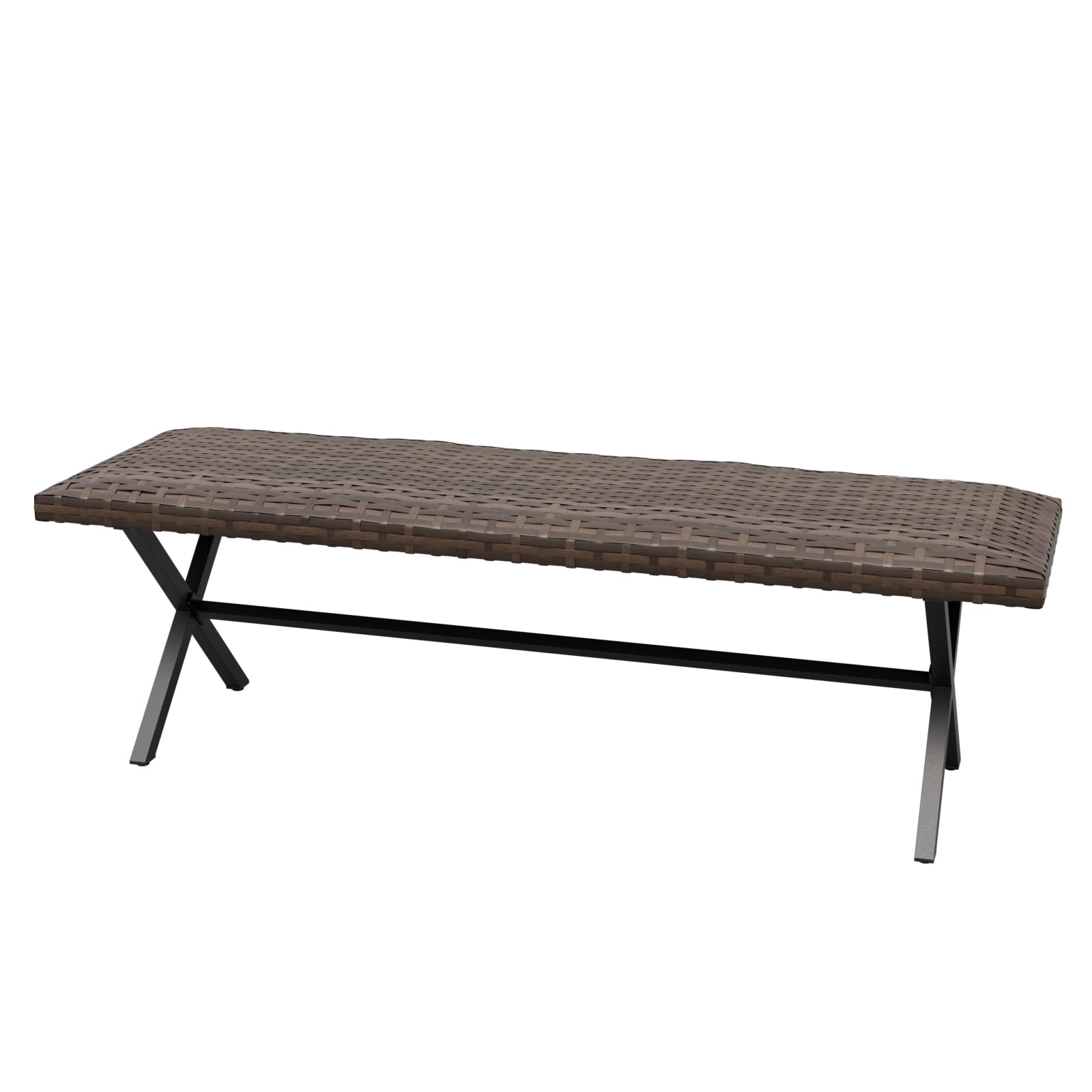 COOS BAY Echo Vibe Outdoor Bench Weatherproof, Wicker Patio Bench, Patio Dining Furniture Set, Brown - Image 8