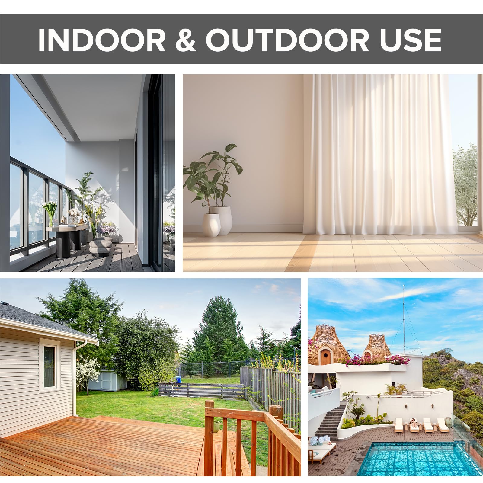 COOS BAY Modern Outdoor Table, Patio Side Table with Wood Grain Top, Metal Weather-Resistant Table for Deck, Porch, Balcony, Garden, 20.9" x 20.9" x 24.2", Brown - Image 7