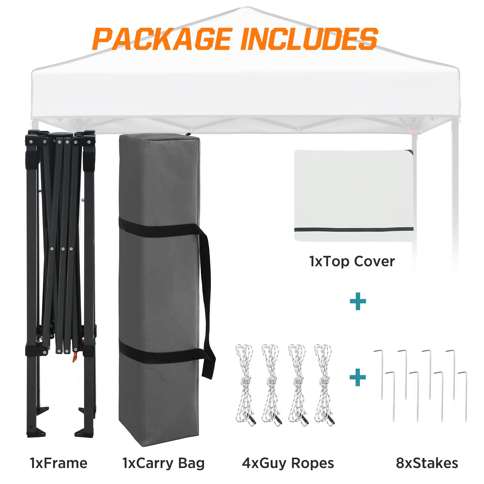 COOS BAY Pop Up Canopy Tent 6x4, Instant Setup Lightweight Portable Shelter with Carry Bag for Beach, Camping, Patios, White - Image 7